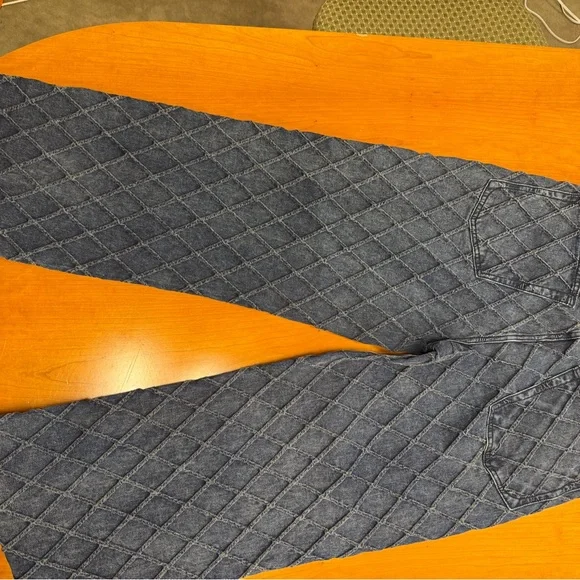 Rag & Bone Logan mid rise wide leg Quilted denim jeans size 30 - Picture 3 of 13